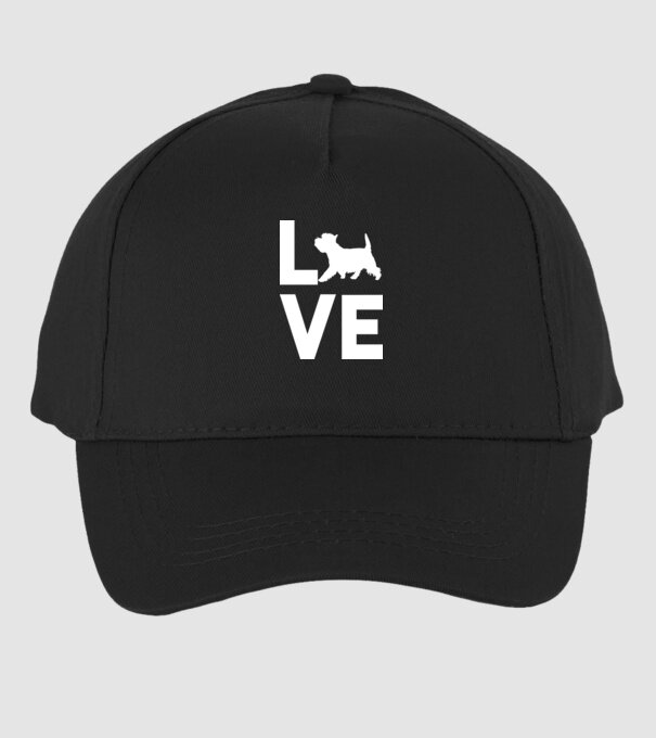 LOVE Westie model negru pe tricou