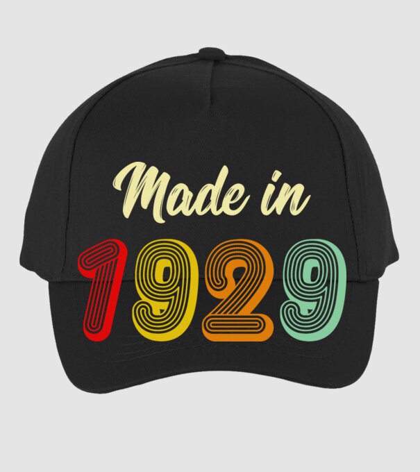 made in 1929 retro model negru pe tricou