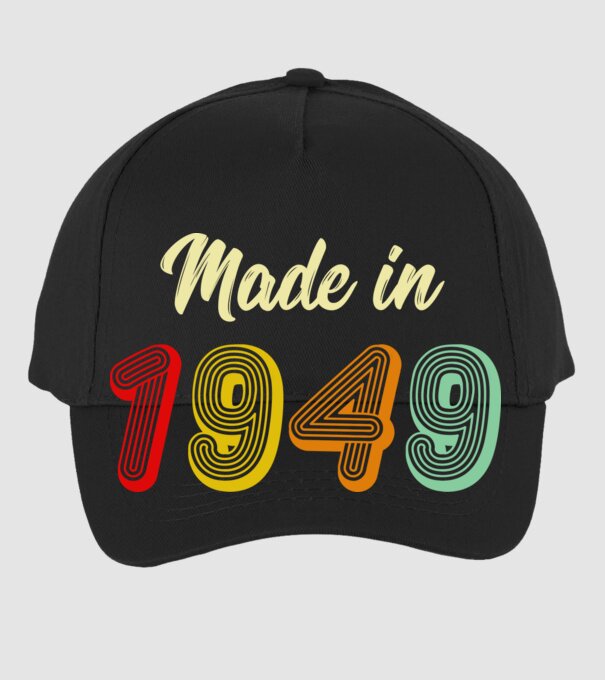 made in 1949 retro model negru pe tricou