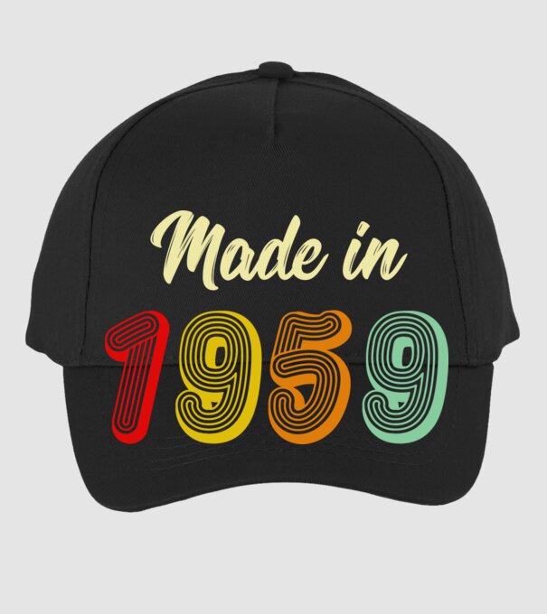 made in 1959 retro model negru pe tricou
