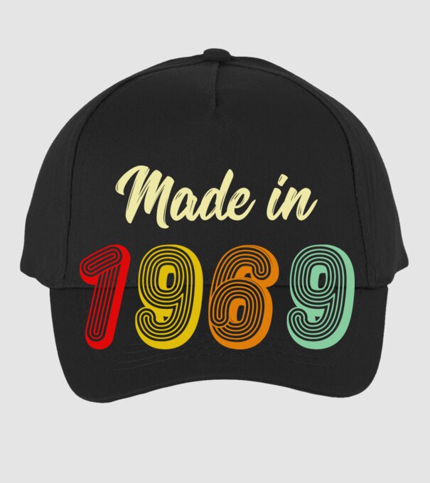 made in 1969 retro model negru pe tricou