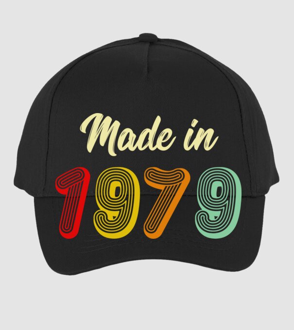 made in 1979 retro model negru pe tricou