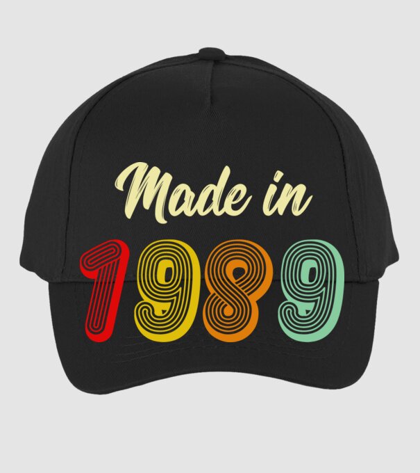made in 1989 retro model negru pe tricou