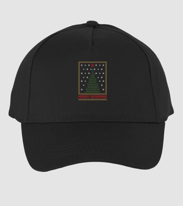 Merry Beermas model negru pe tricou