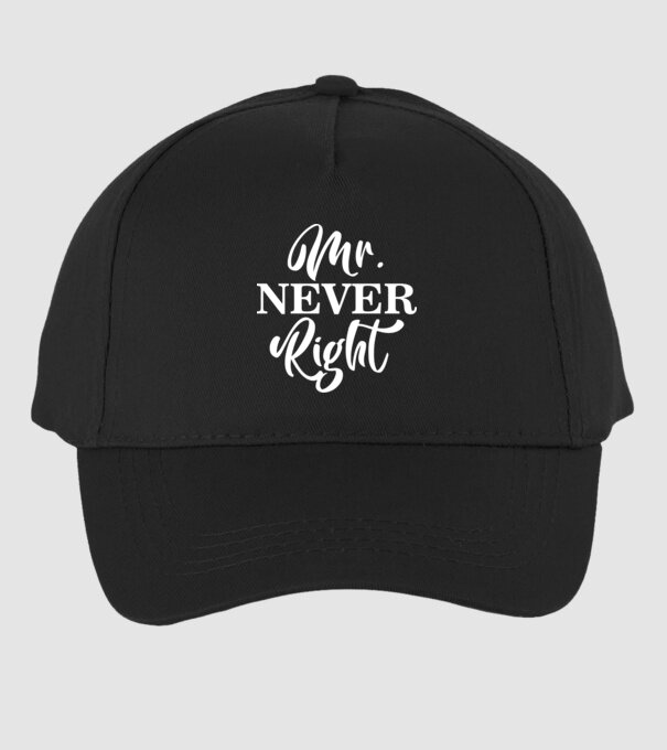 Mr never right model negru pe tricou