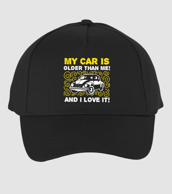 My car is older than me and I love it model negru pe tricou