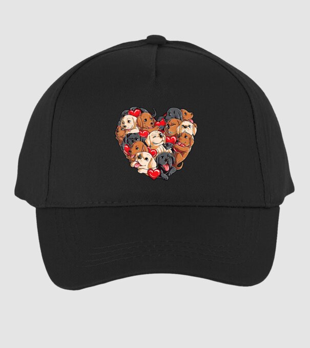 Puppy Heart model negru pe tricou