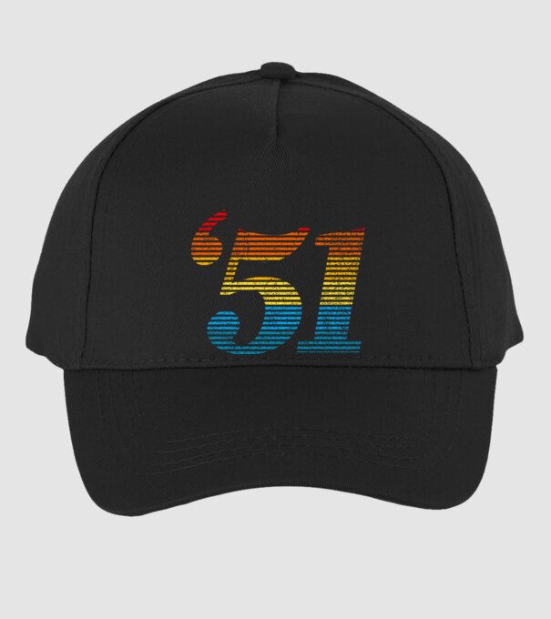 Retro Birthday 1951 model negru pe tricou