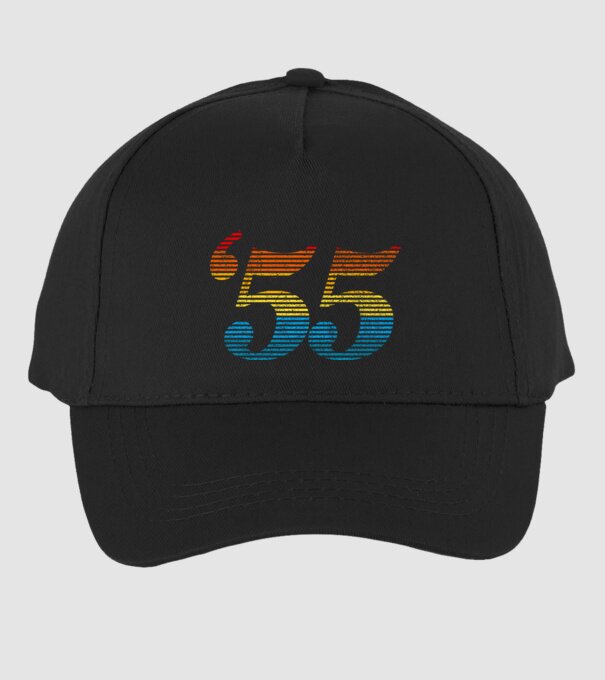 Retro Birthday 1955 model negru pe tricou