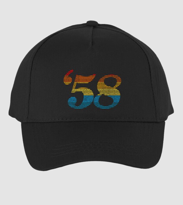 Retro Birthday 1958 model negru pe tricou