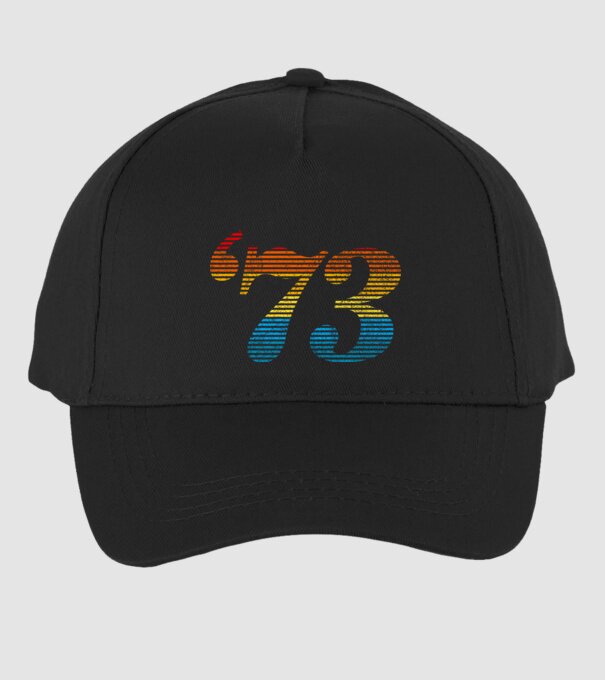 Retro Birthday 1973 model negru pe tricou