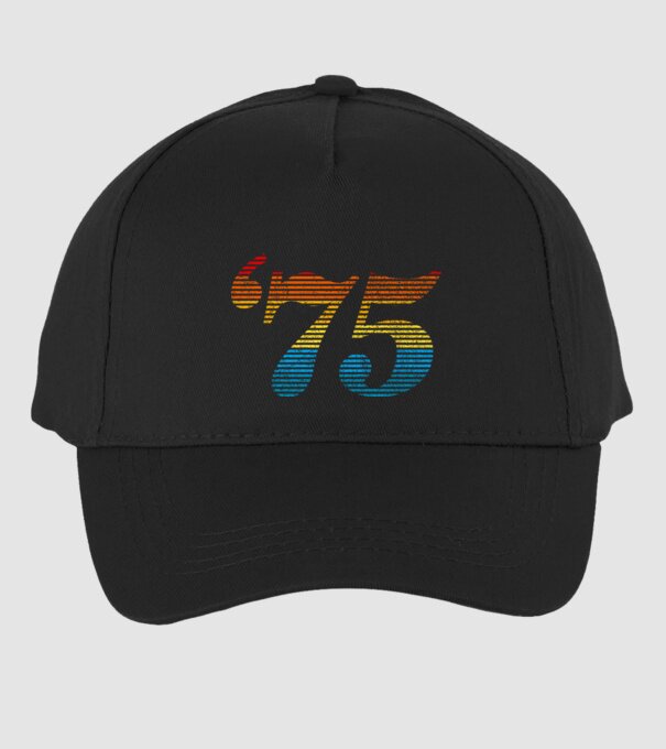 Retro Birthday 1975 model negru pe tricou