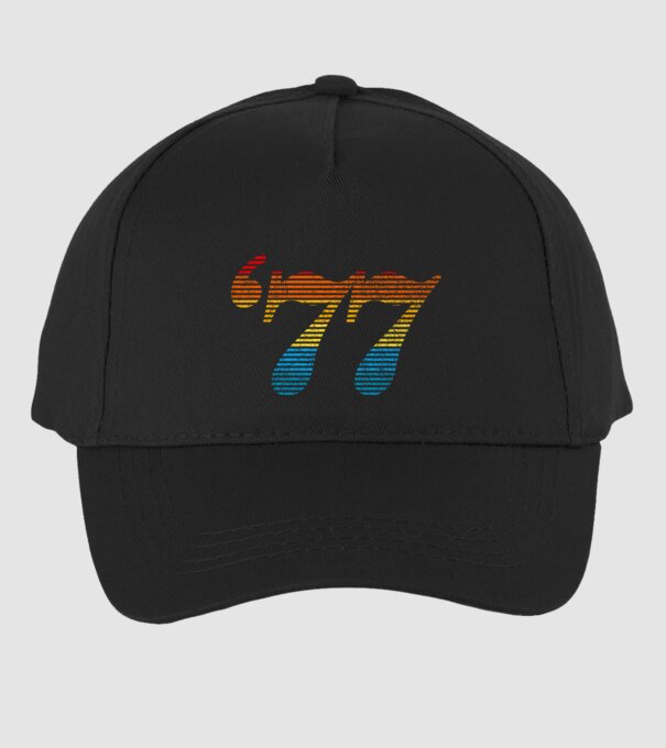Retro Birthday 1977 model negru pe tricou