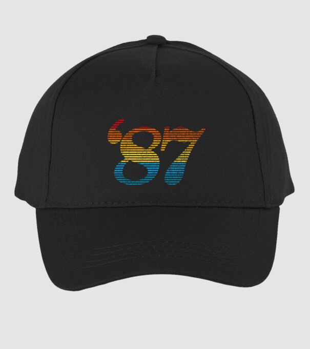 Retro Birthday 1987 model negru pe tricou