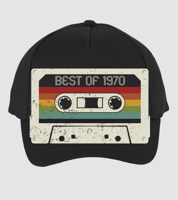 retro tape 1970 vintage model negru pe tricou