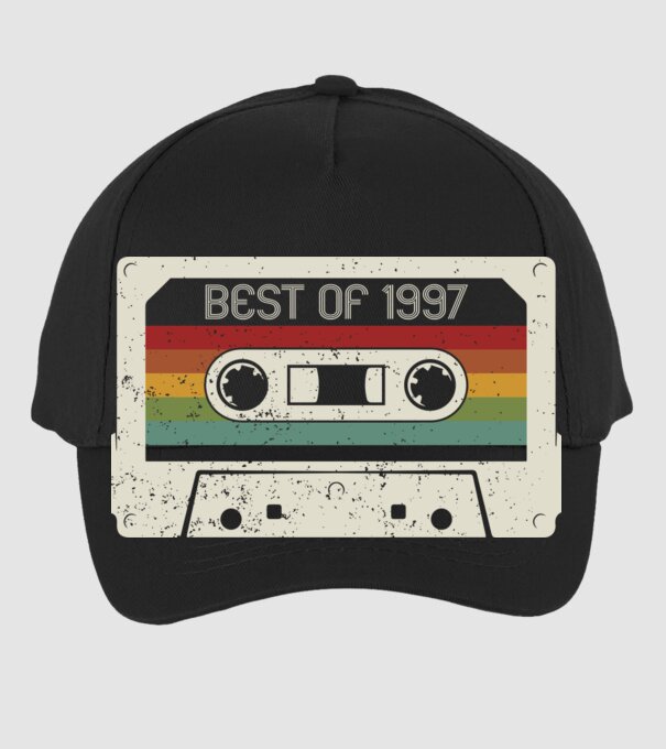 retro tape 1997 vintage model negru pe tricou
