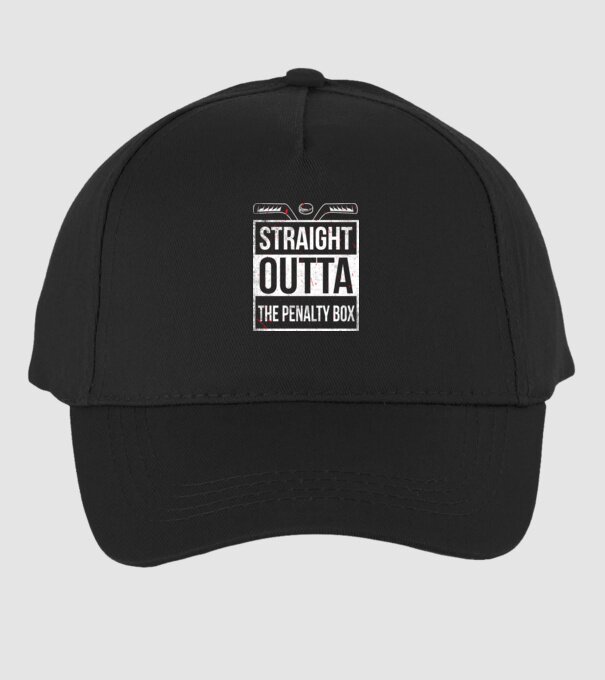 Straight outta the penalty box model negru pe tricou