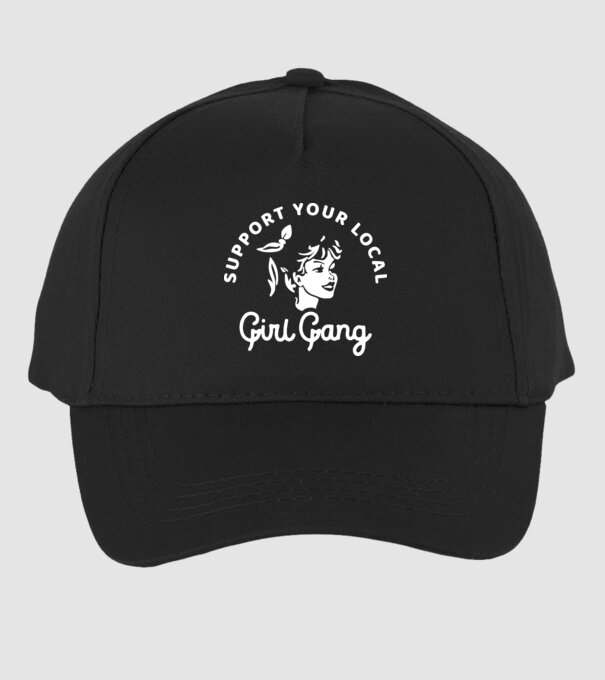 Support your local girl gang model negru pe tricou