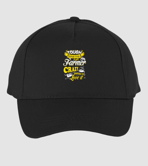 Tough enough to be a farmer Traktoros model negru pe tricou