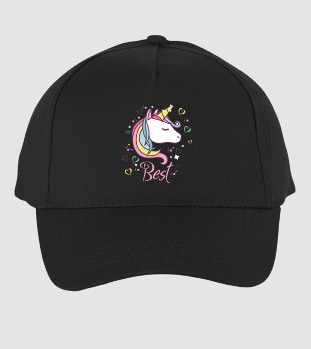 Unicorn Best model negru pe tricou