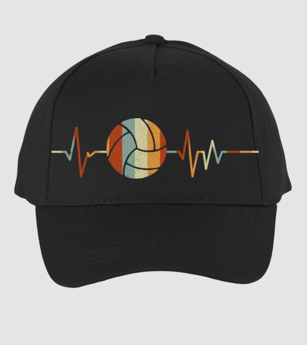 Volleyball heartbeat model negru pe tricou