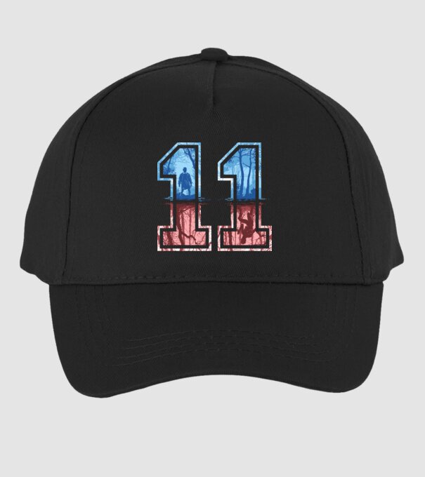 11 eleven stranger things model negru pe tricou