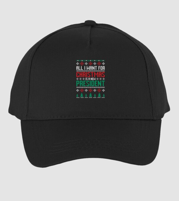 All I want for christmas model negru pe tricou