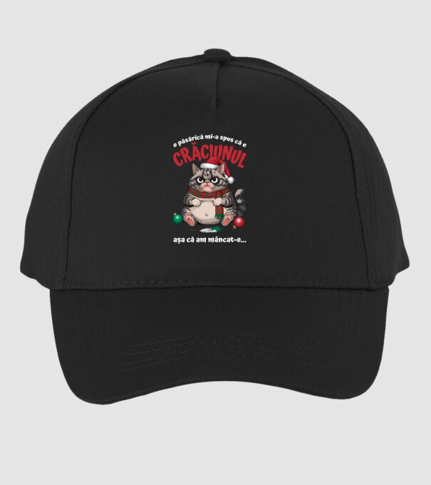 Am mâncat pasărea Crăciun pisică Negru model negru pe tricou