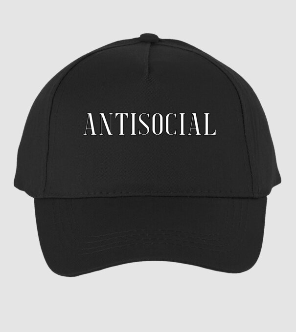 Antisocial model negru pe tricou