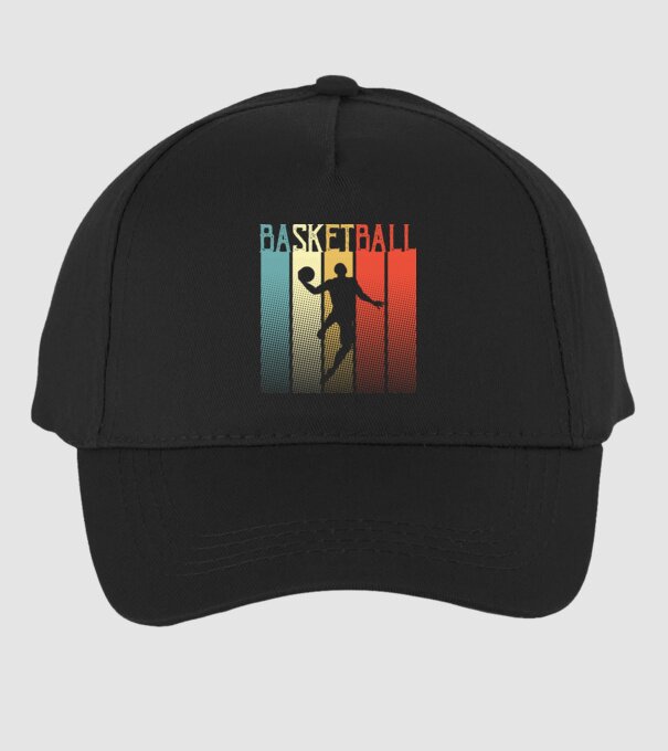 basketball vintage model negru pe tricou