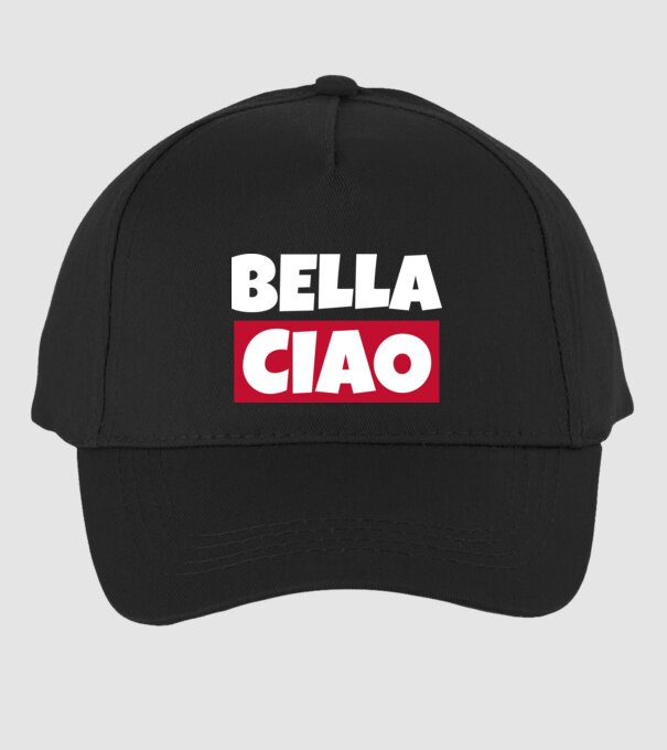 bella ciao logo model negru pe tricou