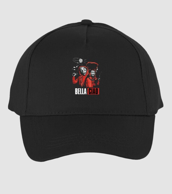 bella ciao money heist model negru pe tricou