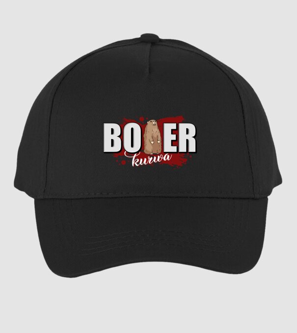 Bober Kurwa model negru pe tricou
