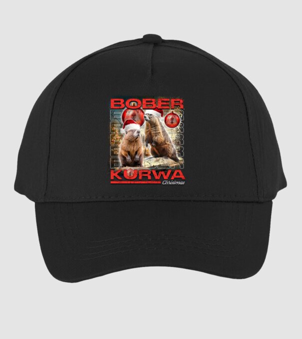 Bober kurwa christmas universe model negru pe tricou