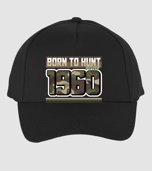 Born to hunt since 1960 model negru pe tricou