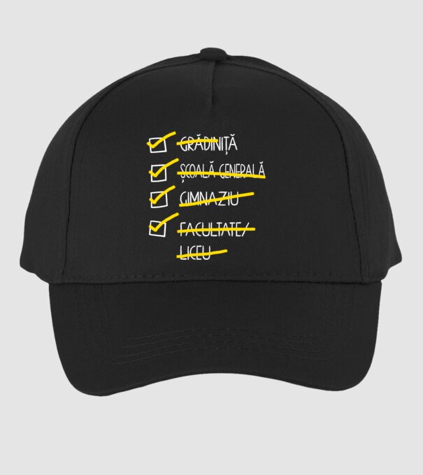 Cheklist educație - Facultate negru model negru pe tricou