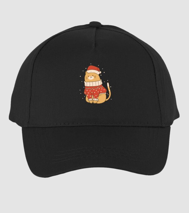 Christmas cat model negru pe tricou