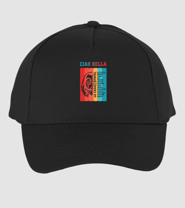 ciao bella retro model negru pe tricou