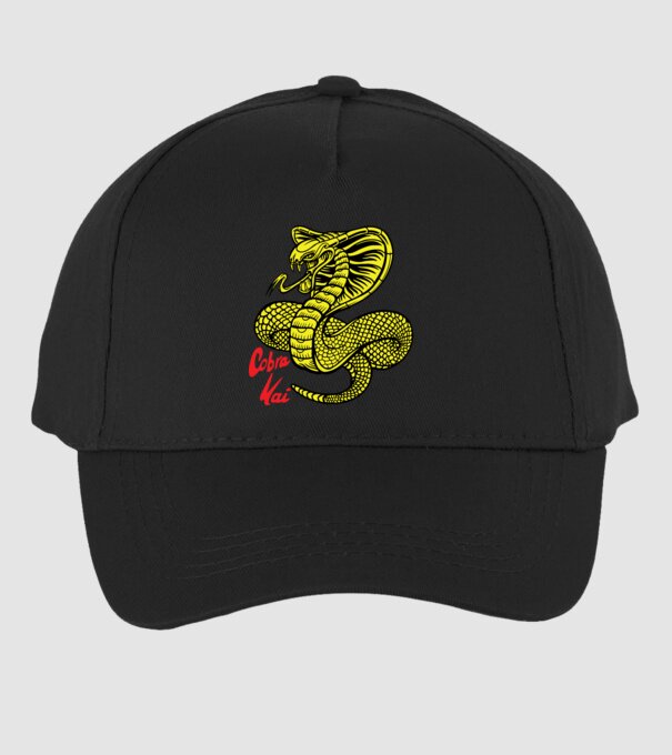 cobra kai logo color model negru pe tricou