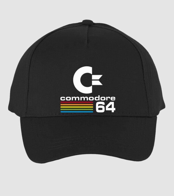 Commodore 64 logo on black model negru pe tricou