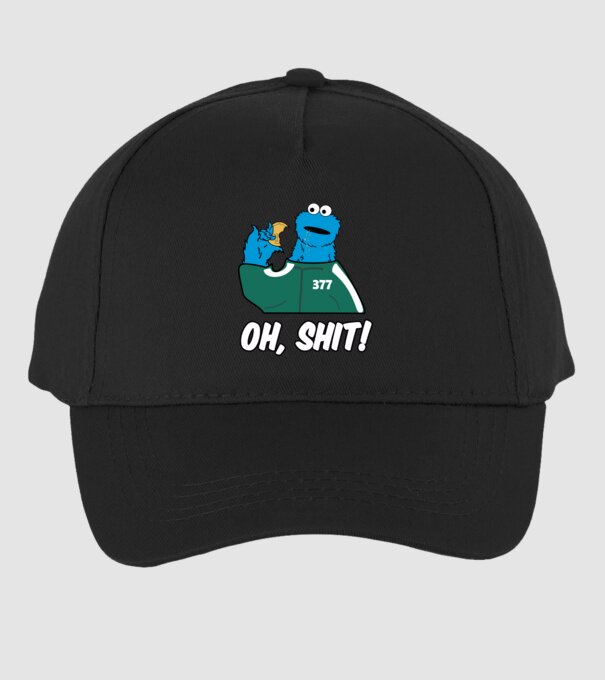 cookie monster squid game parody model negru pe tricou