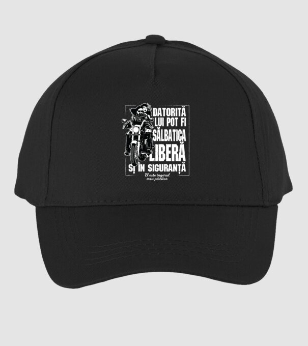 datorită ei pot fi sălbatic, liber și în siguranță - ea este îngerul meu păzitor model negru pe tricou