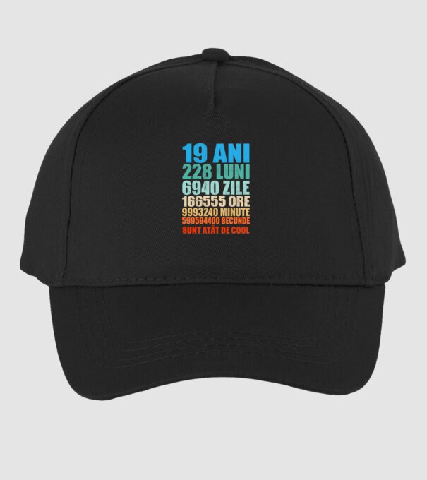 De 19 ani - luni - zile - ore - minute - secunde - sunt atât de cool model negru pe tricou