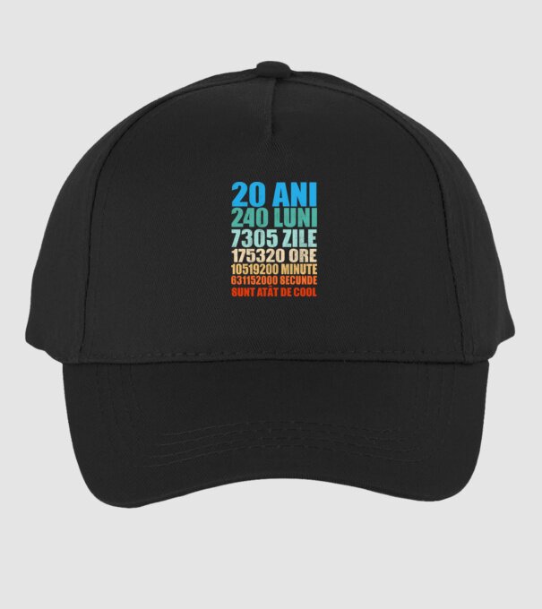 De 20 ani - luni - zile - ore - minute - secunde - sunt atât de cool model negru pe tricou