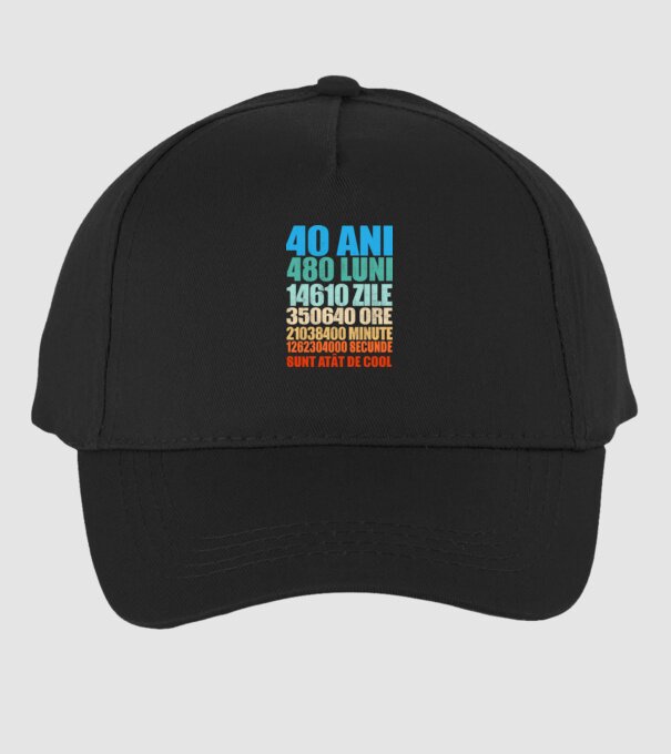 De 40 ani - luni - zile - ore - minute - secunde - sunt atât de cool model negru pe tricou