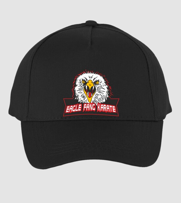 eagle fang karate cobra kai model negru pe tricou