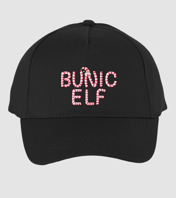 bunic elf model negru pe tricou