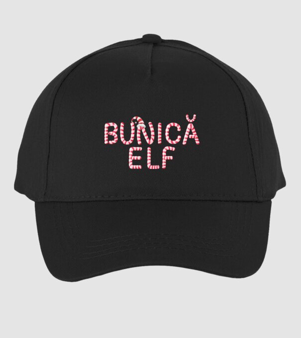 bunică elf model negru pe tricou