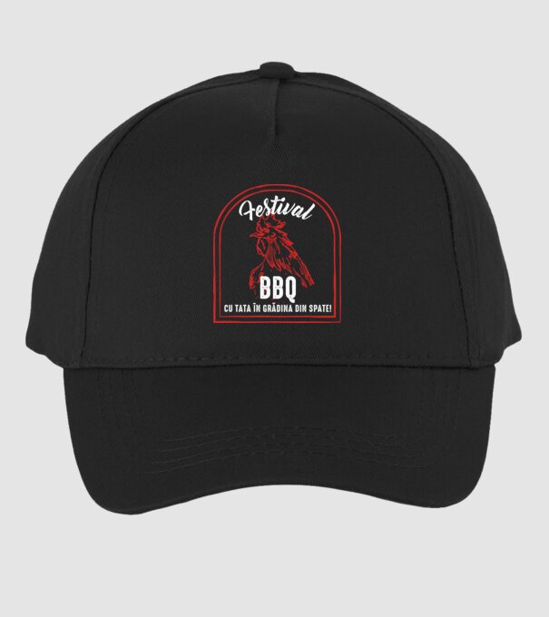Festival BBQ - cu tata în grădina din spate! model negru pe tricou