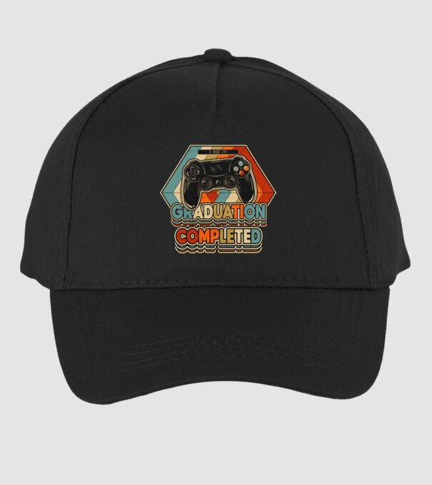 Graduatuion completed retro model negru pe tricou